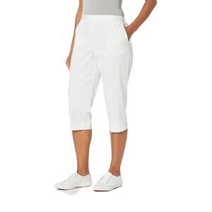 Alfred Dunner Capri Pants Womens Sz 8P Turks & Caicos Classic Coastal White New